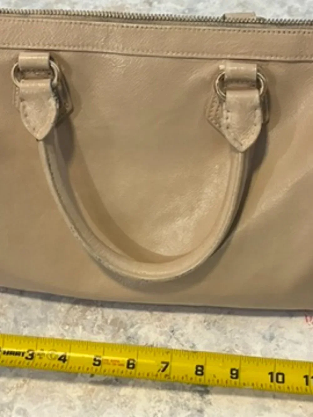 Mark & Graham Taupe Leather Satchel / Doctor Bag